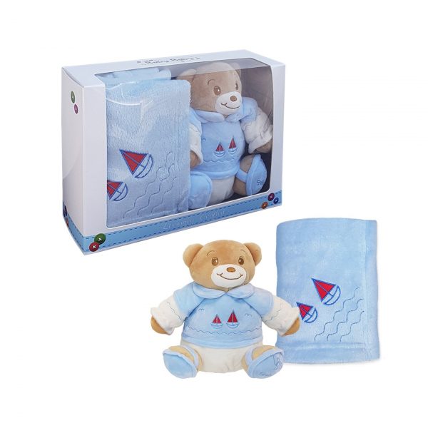 Soft Plush Teddy With Matching Blanket
